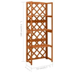 Petromila vidaXL Mriežka na rastliny z jedľového dreva s poličkami 55x30x140 cm