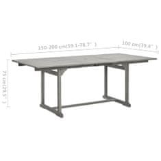 Petromila vidaXL Záhradný jedálenský stôl (150-200)x100x75 cm akáciové drevo