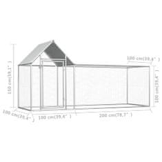 Vidaxl Kurín 3x1x1,5 m, pozinkovaná oceľ