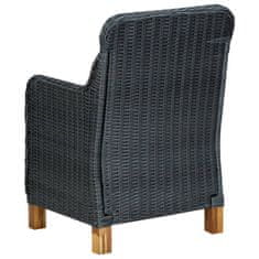 Petromila vidaXL Záhradné stoličky s podložkami 2 ks, polyratan, tmavosivé