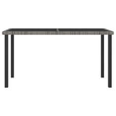 Petromila vidaXL Záhradný jedálenský stôl sivý 140x70x73 cm polyratanový