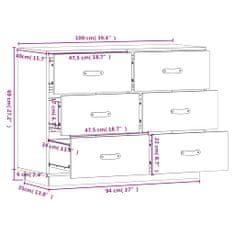 Petromila vidaXL Komoda medovo-hnedá 100x40x75 cm masívne borovicové drevo