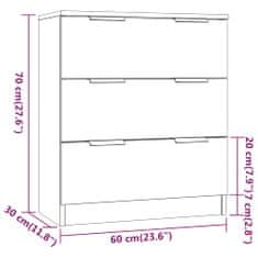 Petromila vidaXL Komoda dub sonoma 60x30x70 cm spracované drevo