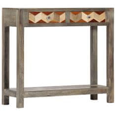 Petromila vidaXL Konzolový stolík sivý 86x30x76 cm masívne mangovníkové drevo