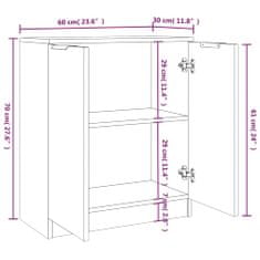 Vidaxl Komody 2 ks dymový dub 60x30x70 cm spracované drevo