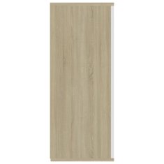 Vidaxl Komoda, biela a dub sonoma 105x30x75 cm, kompozitné drevo