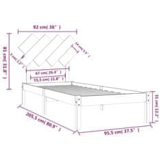 Vidaxl Posteľný rám 90x200 cm masívne drevo