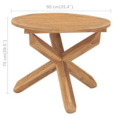 Petromila vidaXL Záhradný jedálenský stôl Ø90x75 cm tíkový masív