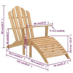 Vidaxl Stoličky Adirondack s opierkami na nohy 2 ks tíkový masív