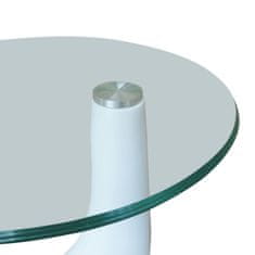 Petromila vidaXL 2 konferenčné stolíky, okrúhla sklenená doska,vysoký lesk,biely 