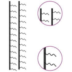 Vidaxl Nástenný stojan na víno na 24 fliaš čierny železný