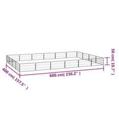 Petromila vidaXL Ohrádka pre psov 20 panelov čierna 100x50 cm práškovaná oceľ
