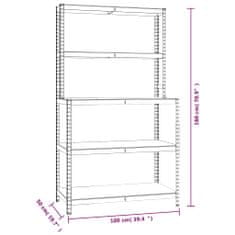 Vidaxl 5-vrstvový pracovný stôl s policami oceľ a spracované drevo