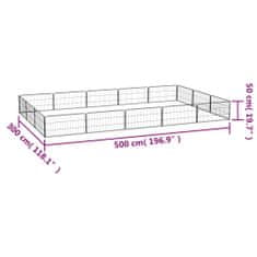 Petromila vidaXL Ohrádka pre psov 16 panelov čierna 100x50 cm práškovaná oceľ