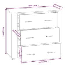 Petromila vidaXL Komoda biela 80x33x70 cm spracované drevo