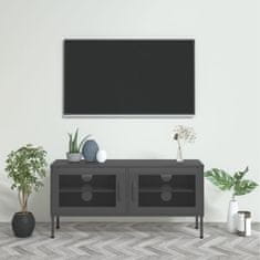 Vidaxl TV skrinka antracitová 105x35x50 cm oceľ