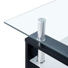 Petromila vidaXL Konferenčný stolík čierny a priesvitný 95x55x40 cm tvrdené sklo