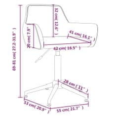 Vidaxl Otočná kancelárska stolička bledosivá zamat