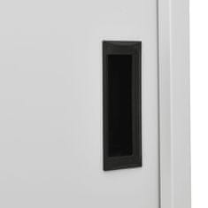 Petromila vidaXL Kancelárska skriňa s posuvnými dverami bledosivá 90x40x180 cm oceľ