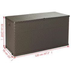 Vidaxl Záhradný úložný box, hnedý 120x56x63 cm, PP ratan