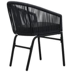 Petromila vidaXL Záhradné stoličky 2 ks, čierne, PE ratan
