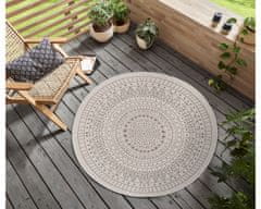 NORTHRUGS Kusový koberec Twin-Wendeteppiche 105475 Linen kruh – na von aj na doma 100x100 (priemer) kruh