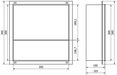 Mexen X-wall-nr modul pre vstavanie do steny s policou 30x30 cm, nerez (1911303010S)