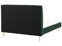 Beliani Zamatová posteľ 140 x 200 cm zelená MARVILLE