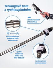 ACRAsport Špeciálne 5-dielne trekingové palice, 1 pár s príslušenstvom 115 - 135 cm LTH133