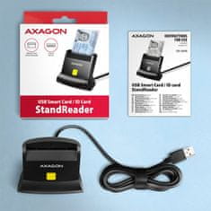 AXAGON CRE-SM4N, USB-A StandReader čítačka kontaktných kariet Smart card (eObčanka), kábel 1.3m
