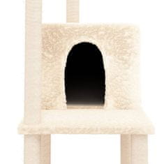 shumee Škrabadlo pre mačky so sisalovými stĺpikmi krémové 144,5 cm