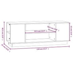 Vidaxl TV skrinka čierna 110x35x40,5 cm masívna borovica