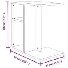 Vidaxl Príručný stolík sivý dub sonoma 50x30x50 cm spracované drevo