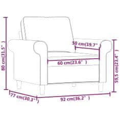 Vidaxl Jednomiestna pohovka čierna 60 cm látková