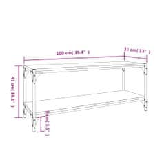 Vidaxl TV skrinka čierna 100x33x41 cm spracované drevo a oceľ