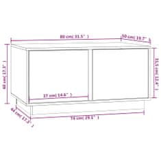 Vidaxl Konferenčný stolík sivý 80x50x40 cm borovicový masív