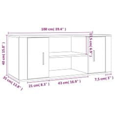 Vidaxl TV skrinka sivý dub sonoma 100x35x40 cm spracované drevo