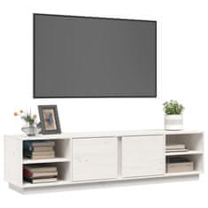 Vidaxl TV skrinka biela 156x40x40 cm masívna borovica