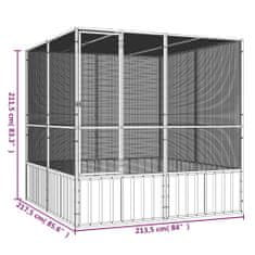 Petromila vidaXL Klietka pre vtáky sivá 213,5x217,5x211,5 cm pozinkovaná oceľ