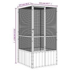 Petromila vidaXL Klietka pre vtáky sivá 111x107x211,5 cm pozinkovaná oceľ