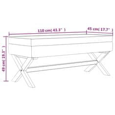 Vidaxl Úložná taburetka modrá 110x45x49 cm zamat