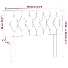 Vidaxl Čelo postele s LED bledosivé 100x7x78/88 cm zamat