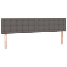 shumee Boxspring posteľ s matracom sivá 200x200 cm umelá koža