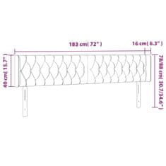 Vidaxl Čelo postele s LED krémové 183x16x78/88 cm látka