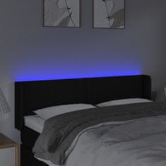 Vidaxl Čelo postele s LED čierne 147x16x78/88 cm látka