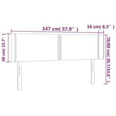 Vidaxl Čelo postele s LED zelené 147x16x78/88 cm látka