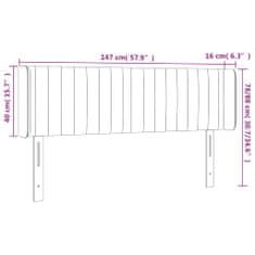 Vidaxl Čelo postele s LED tmavosivé 147x16x78/88 cm látka