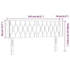 Vidaxl Čelo postele s LED ružové 163x16x78/88 cm zamat