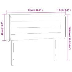 Vidaxl Čelo postele s LED tmavosivé 93x16x78/88 cm látka