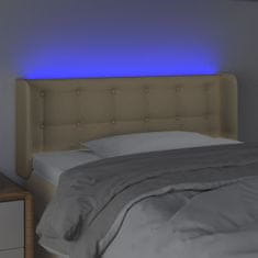 Vidaxl Čelo postele s LED krémové 93x16x78/88 cm látka